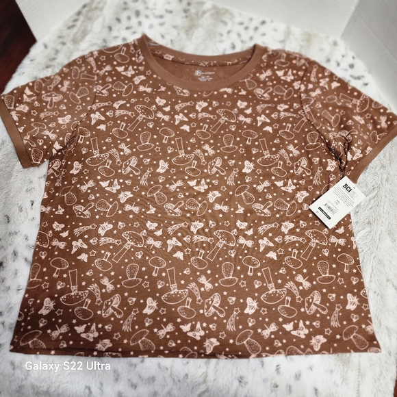 No Boundaries mushroom ringer tee top brown short sleeve t-shirt XXL 19 - Picture 5 of 7